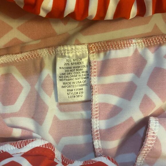 Jude Connally Red & White Geometric Print Shorts Elastic Waist Small - Picture 4 of 6